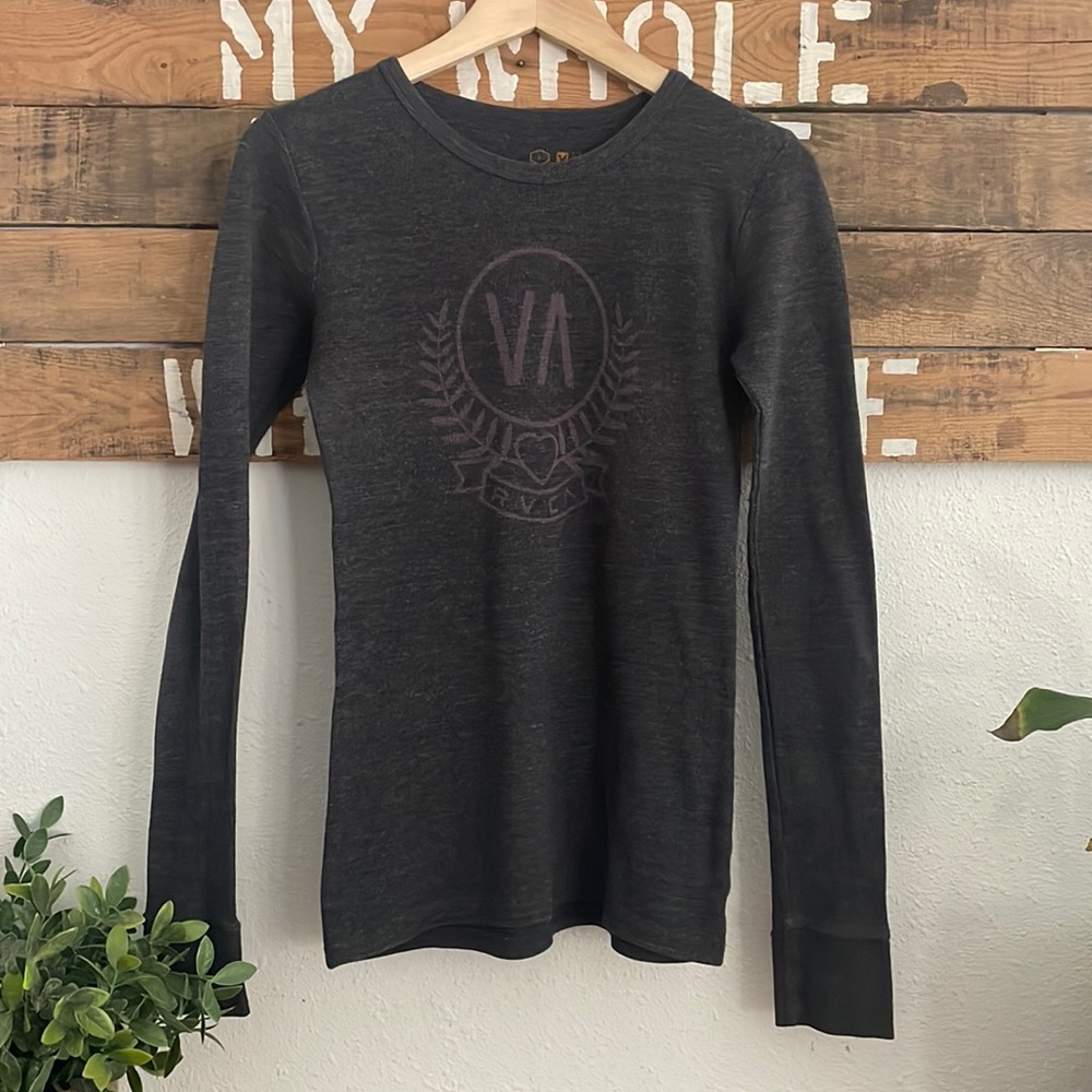 Women's RVCA Long Sleeve Gray Henley